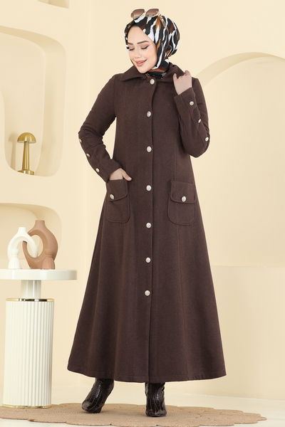 T.R.T. - A Kesim Kaşe Pardesü 1983TRT545-MS Kahve - 416544