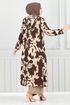 À Motifs Trois Viscose Équipe 0332BGS895 Café et Vision - Thumbnail