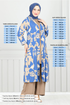 À Motifs Trois Viscose Équipe 0332BGS895 Indigo et Vision - Thumbnail