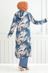 À Motifs Viscose Équipe Numéro de pièce 4030BGS895-M Indigo - Thumbnail