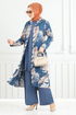 À Motifs Viscose Équipe Numéro de pièce 4030BGS895-M Indigo - Thumbnail