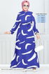 À Motifs Viscose Robe 800 OZR1047-L Poires - Thumbnail