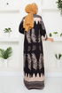 À Motifs Viscose Robe Numéro de pièce 2353BGS895-M Noir et Vision - Thumbnail