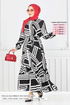 À Motifs Viscose Robe Numéro de pièce 811OZR1047-M Noir - Thumbnail