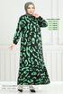 À Motifs Viscose Robe Numéro de pièce 820OZR1047-M Vert - Thumbnail
