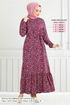 À Motifs Viscose Robe Numéro de pièce 822OZR1047-M Fuchsia - Thumbnail