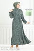 À Motifs Viscose Robe Numéro de pièce 822OZR1047-M Menthe - Thumbnail