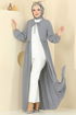 عباءة رمادي فاتح 0034BG354-MS - Thumbnail