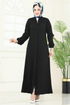 عباءة أسود 1200DLB1088-MS - Thumbnail