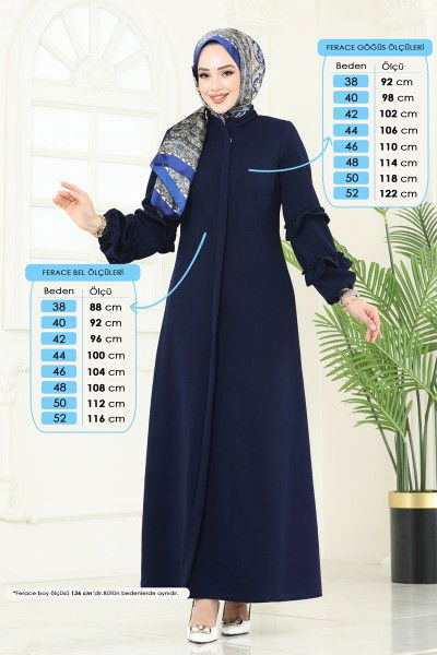 D.L.B. - Abaya 1200DLB1088-MS Light Navy Blue