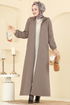 عباءة بيج غامق 1998TRT545-MS - Thumbnail