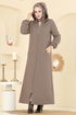 عباءة بيج غامق 1998TRT545-MS - Thumbnail