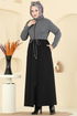 Abaya 2017FON792-MS Anthracite & Black - Thumbnail