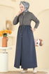 Abaya 2017FON792-MS Navy Blue&Vision - Thumbnail