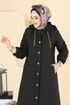 عباءة أسود 2070DFL152-MS - Thumbnail