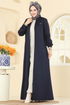 عباءة كحلي 2281OZT1013-MS - Thumbnail
