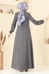 عباءة رمادي غامق 23003UKB139-MS - Thumbnail