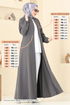 عباءة رمادي غامق 23003UKB139-MS - Thumbnail