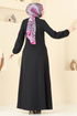عباءة أسود 23003UKB139-MS - Thumbnail