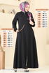 عباءة أسود 23003UKB139-MS - Thumbnail