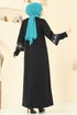 Abaya 23007UKB139-MS Black&Grey - Thumbnail