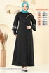 Abaya 23007UKB139-MS Black&Grey - Thumbnail