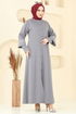عباءة رمادي 23007UKB139-MS - Thumbnail