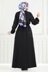 عباءة أسود 23024UKB139-MS - Thumbnail
