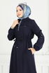 Abaya 23024UKB139-MS Navy Blue - Thumbnail