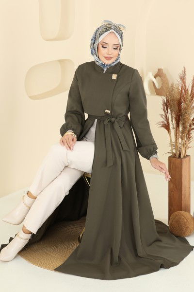 S.L. - عباءة اخضر عفني 2726SL432-MS