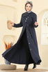 عباءة كحلي 2756SL432-MS - Thumbnail