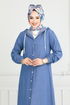 عباءة جينز فاتح 321MSA980-MS - Thumbnail