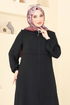 عباءة أسود 376DVL817-MS - Thumbnail