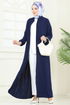 Abaya 6019UZ662-MS Navy Blue - Thumbnail
