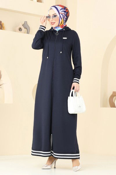 P.L. - Abaya PL9126-MS Navy Blue