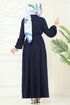 Abaya PL9153-MS Navy Blue - Thumbnail
