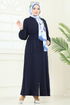 Abaya PL9153-MS Navy Blue - Thumbnail