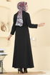 عباءة أسود PL9167-MS - Thumbnail