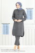 Accessoire Boutonné Hijab Équipe 22035UKB929-L Anthracite - Thumbnail