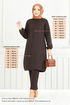Accessory Buttoned Up Hijab Team 22035UKB929-M Coffee - Thumbnail