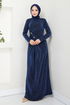 Accessory Buttoned Up Silvery Evening dress 3010BSS1025-M Laci - Thumbnail