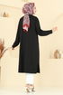 Aksesuar Detay Tesettür Tunik 2701AYD574-MS Siyah - Thumbnail