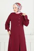 Aksesuar Düğmeli Tesettür Takım 2664SL890-M Bordo - Thumbnail