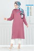 Aksesuar Düğmeli Tesettür Tunik 2695AYD574-MS Gül Kurusu - Thumbnail