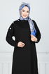 Aksesuar Düğmeli Tesettür Tunik 2695AYD574-MS Siyah - Thumbnail