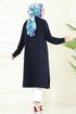 Aksesuar Fermuarlı Tesettür Tunik 2700AYD574-MS Laci - Thumbnail