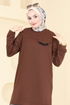 Aksesur Cepli Tesettür Tunik 799OZN1046-MS Kahve - Thumbnail