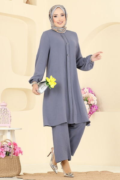 S.L. - Aksesur Düğmeli Aerobin Takım 2621SL432-MS Antrasit - 406871