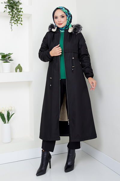 MRV M.S.S. - Amorce Fourrure Manteau MSS0855-M Noir