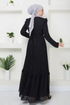 Arch Chiffon Abendkleid 5621END900-M Schwarz - Thumbnail